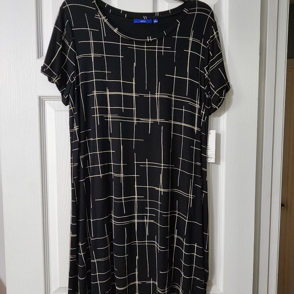 Apt 9 Black Dress with Gold Designs